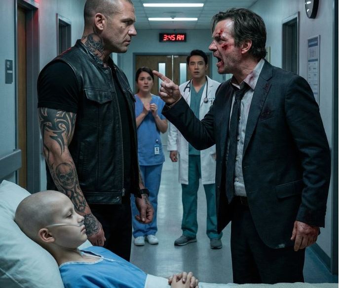 “Mister… kannst du mein Papa sein, bis ich sterbe?” – Ein sterbendes siebenjähriges Mädchen bat einen tätowierten ‘Kriminellen’, ihr Vater zu sein, und der erschreckende Grund, warum ihr leiblicher Vater versuchte, sie sterben zu lassen, um einen Zahltag zu bekommen, das 450.000-Dollar-Wunder und das Biker’s Vow…