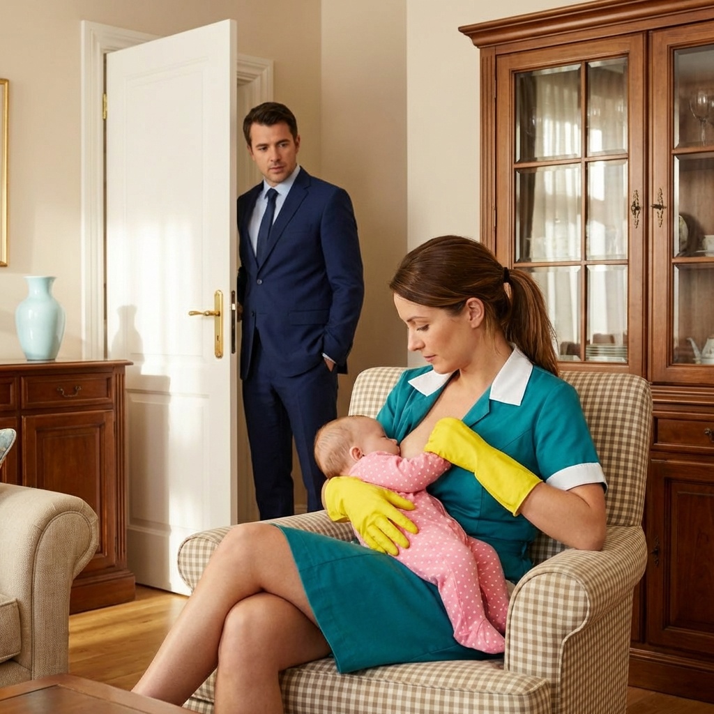 Er kam vorzeitig von einer Reise zurück und ertappte seine Angestellte beim heimlichen Stillen in seinem Wohnzimmer… Seine Reaktion wird Sie berühren. ❤️🥺