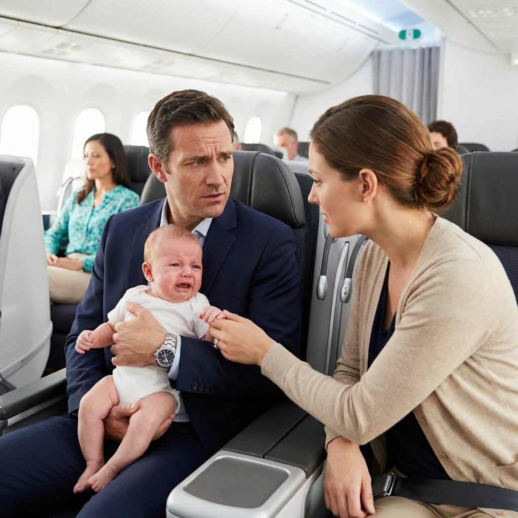 Das Baby des Millionärs weinte ununterbrochen im Flugzeug … bis eine schüchterne Frau das Unerwartete tat.