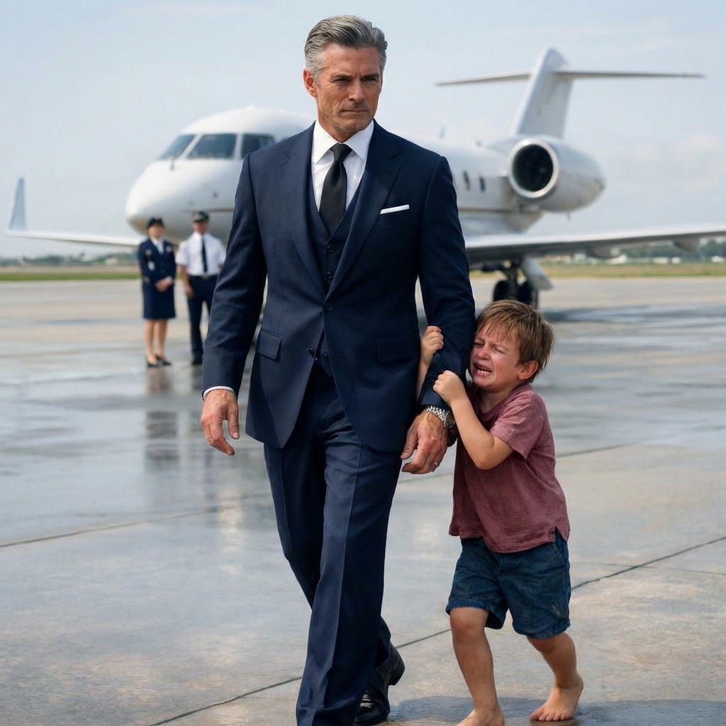 Ein barfüßiger Zwölfjähriger hielt einen Milliardär am Flughafen auf und flehte ihn an, nicht zu fliegen – was kurz darauf im Jet gefunden wurde, ließ alle sprachlos zurück …