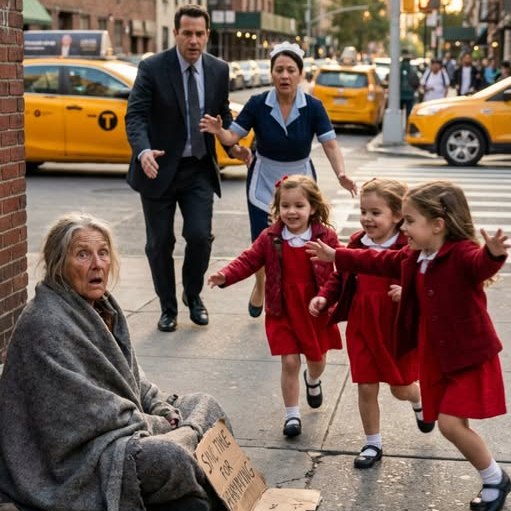 Dem Milliardär wurde gesagt, seine Drillingstöchter würden niemals sehen können – bis ein vergessener Bettler ihnen in die Augen blickte und die Lüge entlarvte, die ihnen drei Jahre der Dunkelheit beschert hatte …