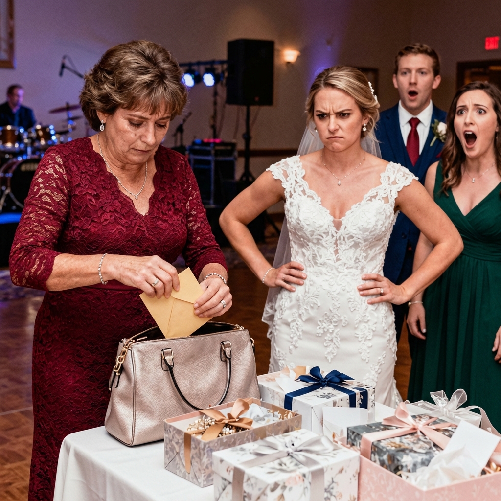 Bei der Hochzeit meines Sohnes verdrehte die Braut die Lippe und flüsterte mir verächtlich zu: “Setz dich an die Küchentüren; dein Gesicht wird Familienfotos ruinieren