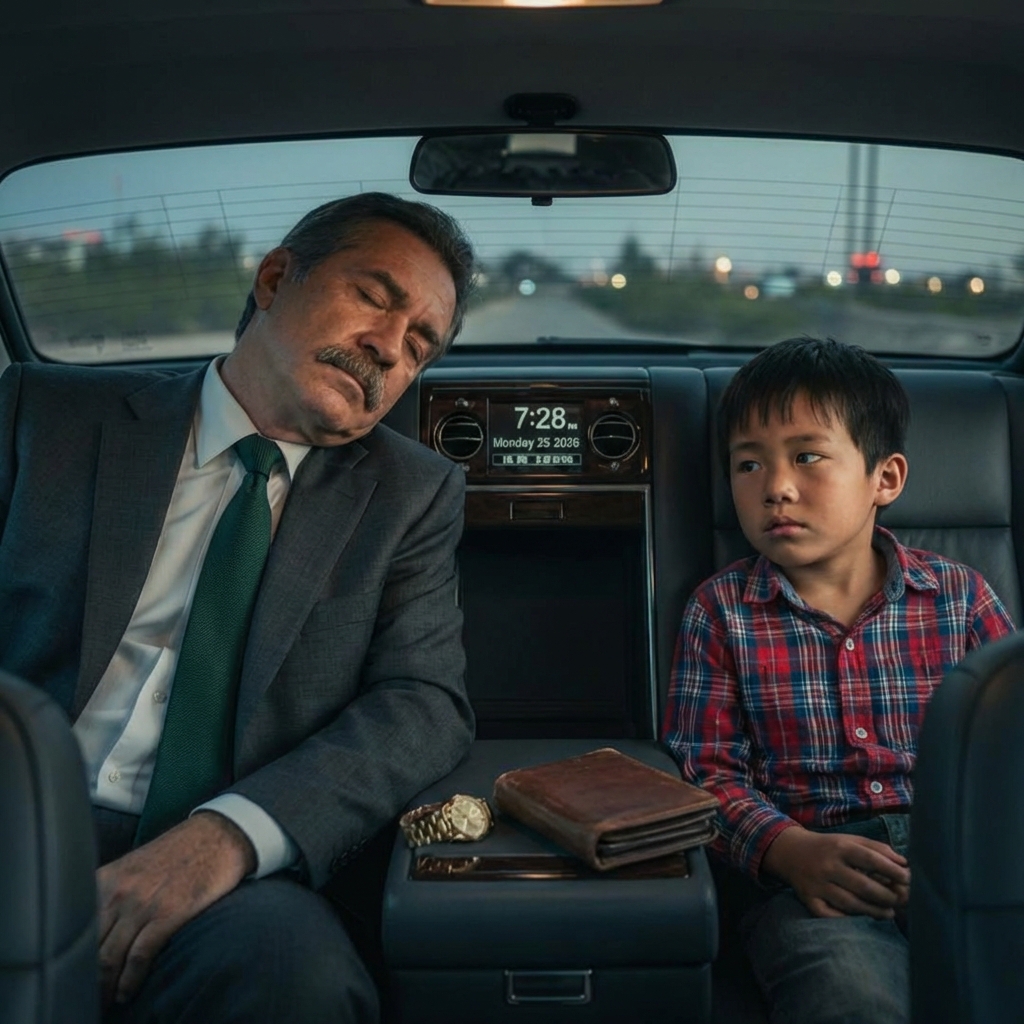 Ein Milliardär gab vor zu schlafen, um den Sohn seines Fahrers zu testen — Er dachte, der Junge würde ihn ausrauben, aber ihm liefen die Tränen übers Gesicht, als er sah, was er tat