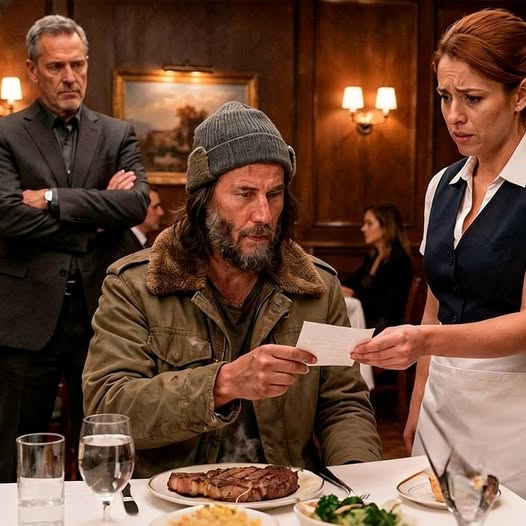 Keanu Reeves geht inkognito, bestellt ein Steak, eine Kellnerin gibt ihm eine schockierende Notiz…