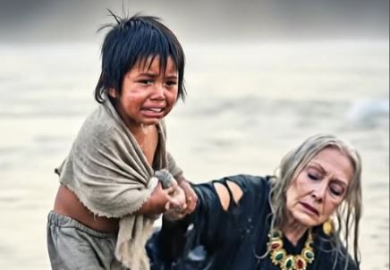 Er war 5 Jahre alt, er sprang für sie in den zugefrorenen Fluss ❄️… Ich wusste nicht, wer sie war 😲💔