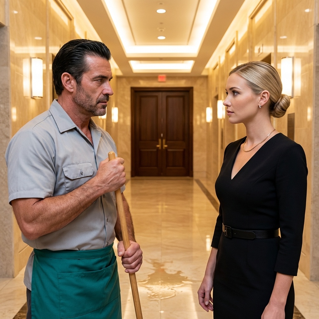 Sie war die Besitzerin, er hat die Böden gereinigt. Er lud ihn zu einem wichtigen Abendessen ein und alle machten sich lustig… bis sie herausfanden, WER er wirklich war 😭❤️👏