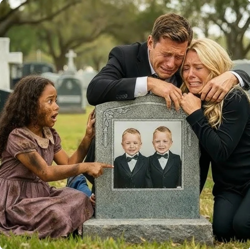 Ein obdachloses Mädchen erstarrte, als sie ein Paar sah, das verzweifelt und weinend vor dem Grab ihrer Zwillingssöhne kniete. Mit klopfendem Herzen ging sie auf sie zu und rief: „Gnädige Frau! Die Zwillinge sind nicht tot! Sie sind im Waisenhaus!“