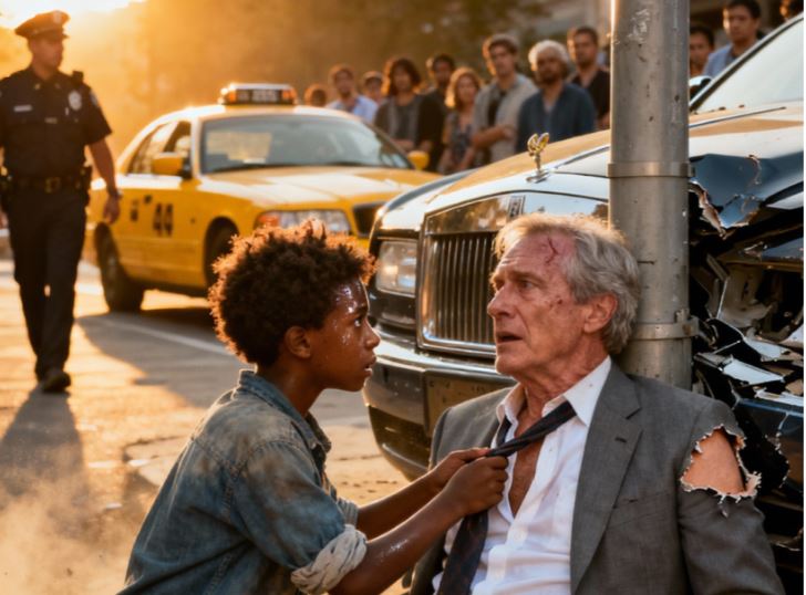 „Ein Waisenjunge riskierte sein Leben, um einen Milliardär zu retten, ohne zu ahnen, dass der Mann, den er gerettet hatte, sein lange verschollener Vater war.“