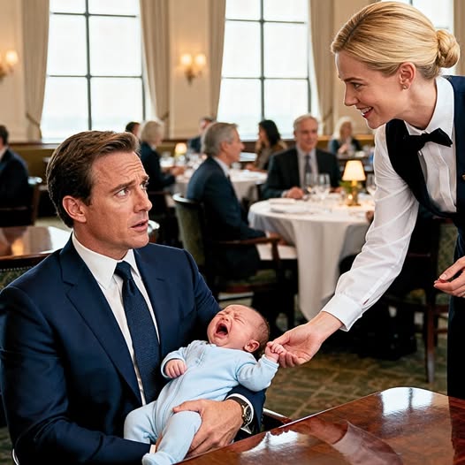Das Baby des Millionärs weinte unaufhörlich in einem Fünf-Sterne-Restaurant – bis eine schüchterne Kellnerin alle Regeln brach und alles veränderte. 😭❤️