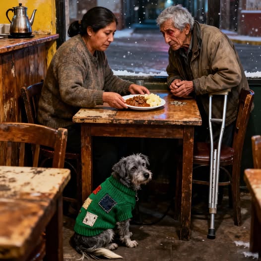 Ein alter Mann an Krücken bestellte kurz vor Ladenschluss das billigste Gericht in meinem kleinen Restaurant … Was er an diesem Abend an meiner Tür hinterließ, klebte auch im Morgengrauen noch da und veränderte mein Leben für immer.