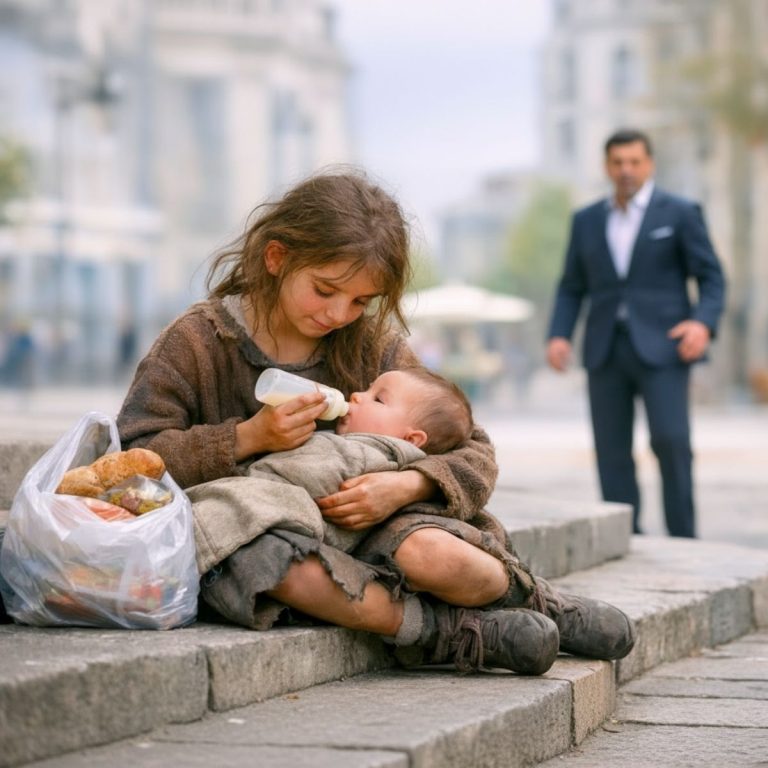 Millionär folgte misstrauischem Mädchen mit Baby… doch was er sah, schockierte ihn.