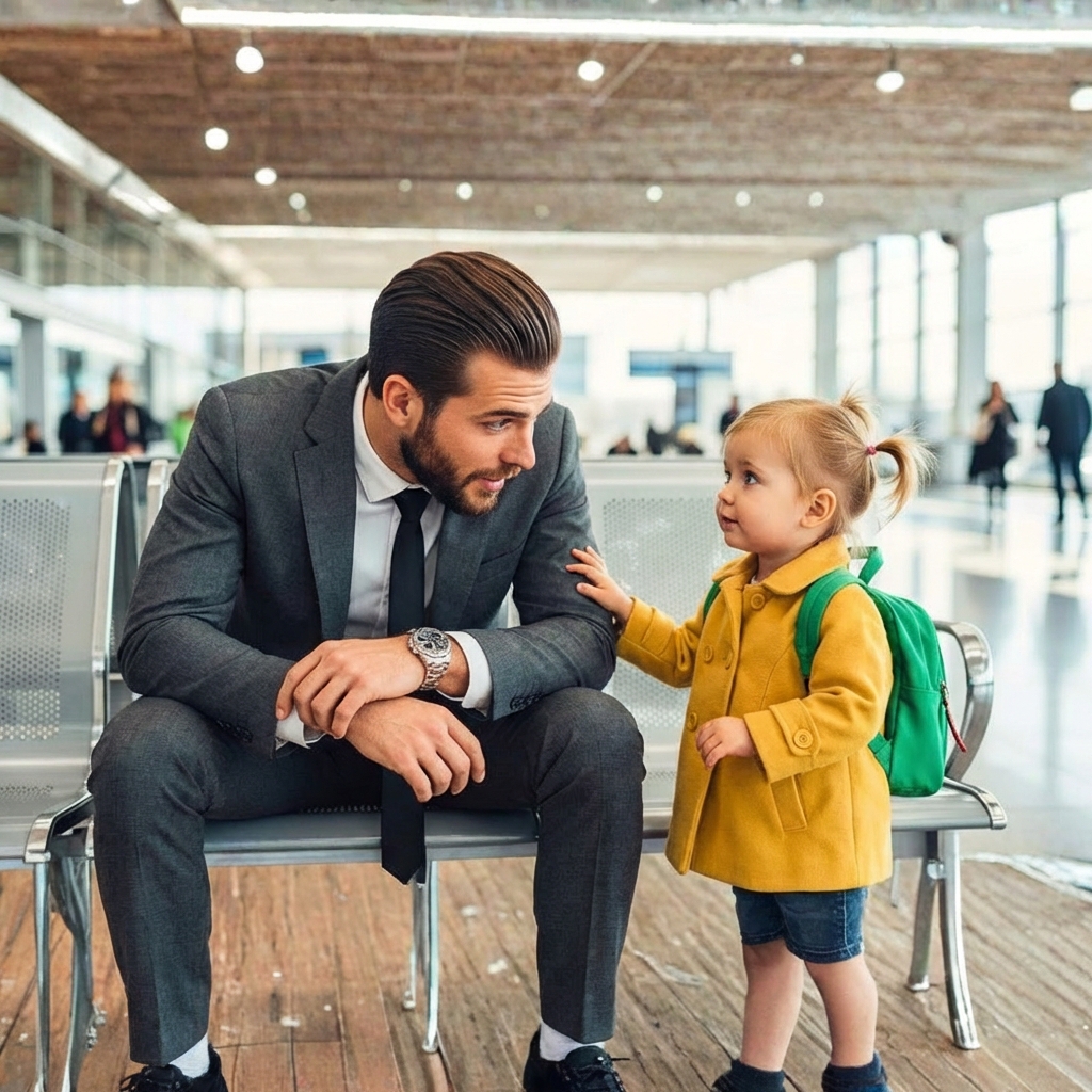 „Hast du dich auch verlaufen?“, fragt ein kleines Mädchen den einsamen Millionär am Flughafen … Na und?
