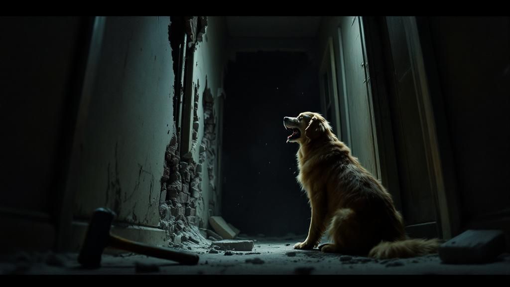 Der Hund knurrte unaufhörlich eine Wand in der Wohnung an … und die Besitzer beschlossen, sie abzureißen … Ihr Hund hörte einfach nicht auf, die Wand anzuknurren. 🐕 Das war nicht normal; so hatte er sich noch nie verhalten.