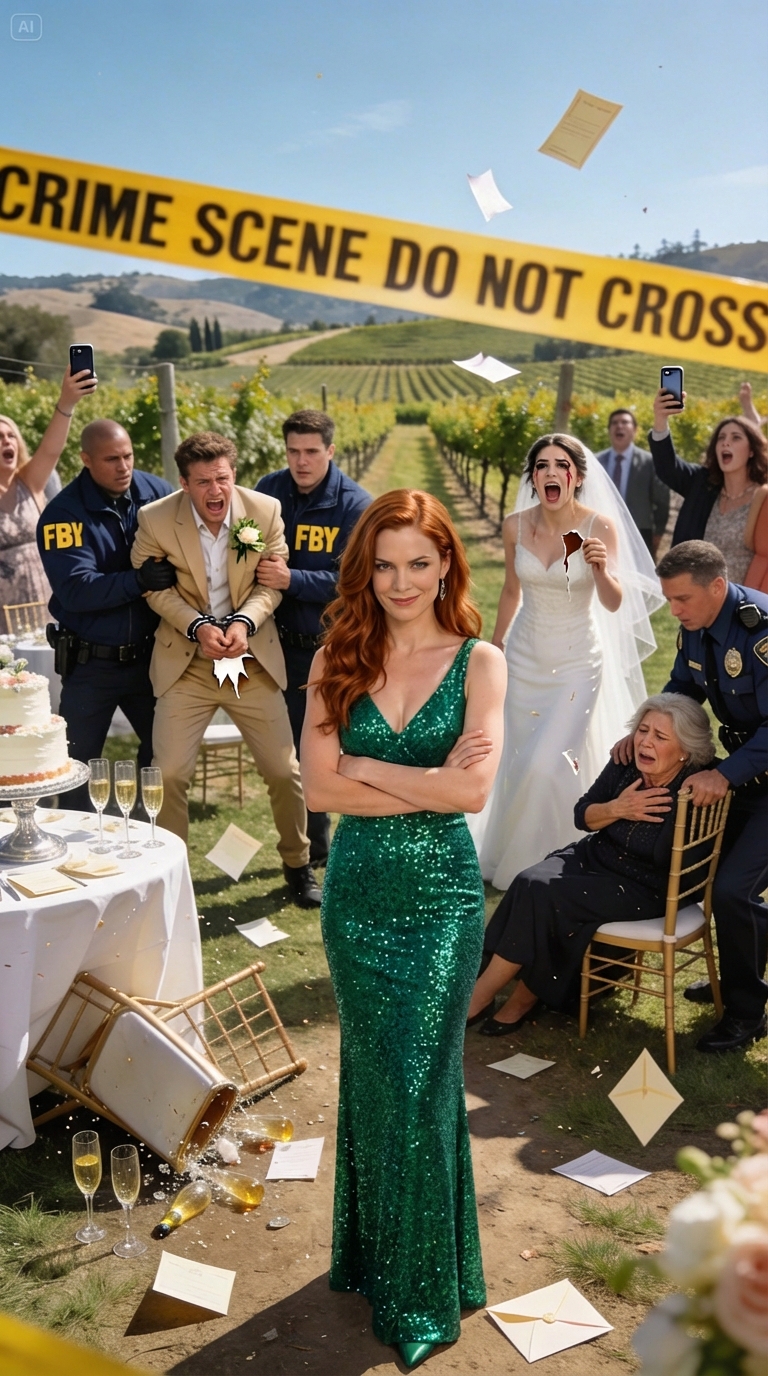 Jag fick aldrig någon inbjudan till min systers bröllop, så jag bokade en resa istället. ”Förlåt, älskling – den här sammankomsten är bara för de människor vi verkligen bryr oss om”, sa min mamma med is i rösten. Pappa log självbelåtet. ”Vissa människor passar helt enkelt inte in på familjefester.” Min syster fnissade, ”Äntligen – ett bröllop utan familjens besvikelse.” De antog att jag skulle försvinna utan ett ljud. Men medan jag var borta klev federala agenter ut på vingården. Vid solnedgången var bröllopet inställt, brudgummen sattes i handbojor och togs med sig, och min telefon ville inte sluta ringa. Den här gången var det de som bad mig att komma hem.