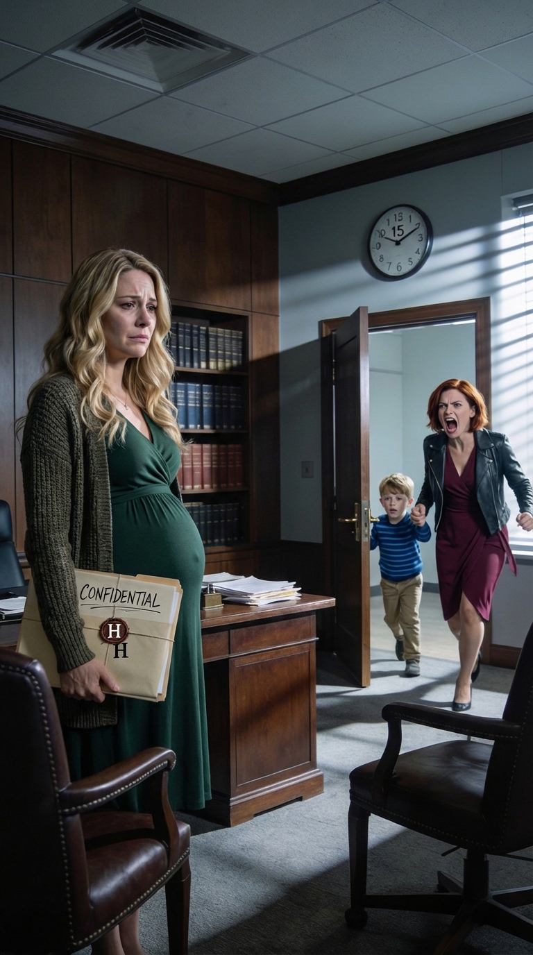 Rummet blev tyst när min syster stormade in för testamentsläsningen, med ett barn i släptåg, och påstod att min man gav hennes son hälften av vårt hus på 2 miljoner dollar. Hon förväntade sig att jag skulle vara för krossad för att argumentera, men Nathan hade planerat för detta – en förseglad fil senare, hennes lögn avslöjad inför alla.