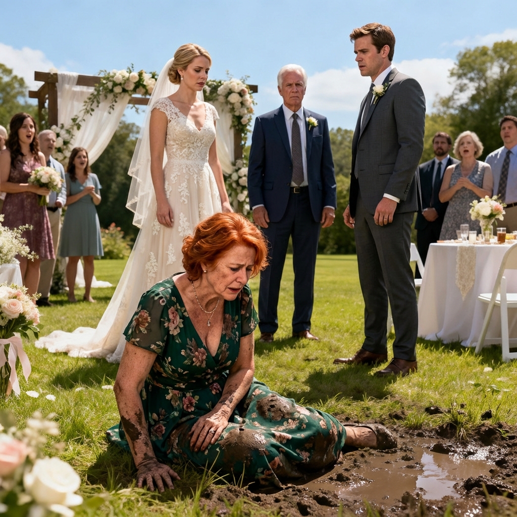 På min sons bröllop såg jag min fru bli knuffad ner i leran av vår svärdotter, framför alla, och jag hörde henne fnissa: ”Stjäl inte all uppmärksamhet.” Min son tittade bort. Jag förblev tyst… Några veckor senare, på en tystnadsfest, sa jag äntligen en rad som frös hennes flin – och lämnade min son dödsblek…