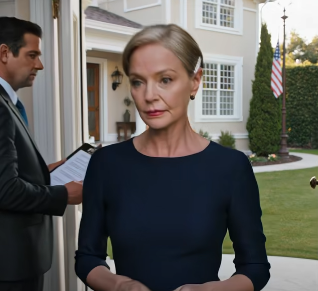 Jag gick på den sista genomgången av herrgården jag köpte till min son. Mitt 7-åriga barnbarn blockerade dörren: “Du kan inte komma in! Mamma sa att det här huset är för elitfolk, inte bönder som du.” Min son flinade. Jag gick därifrån utan ett ord. Den kvällen sms:ade han: ‘Ska betalningen fortfarande ske imorgon?’ Jag svarade: ‘Fråga eliten.’ NÄSTA DAG: VÄRKNING! – Nyheter