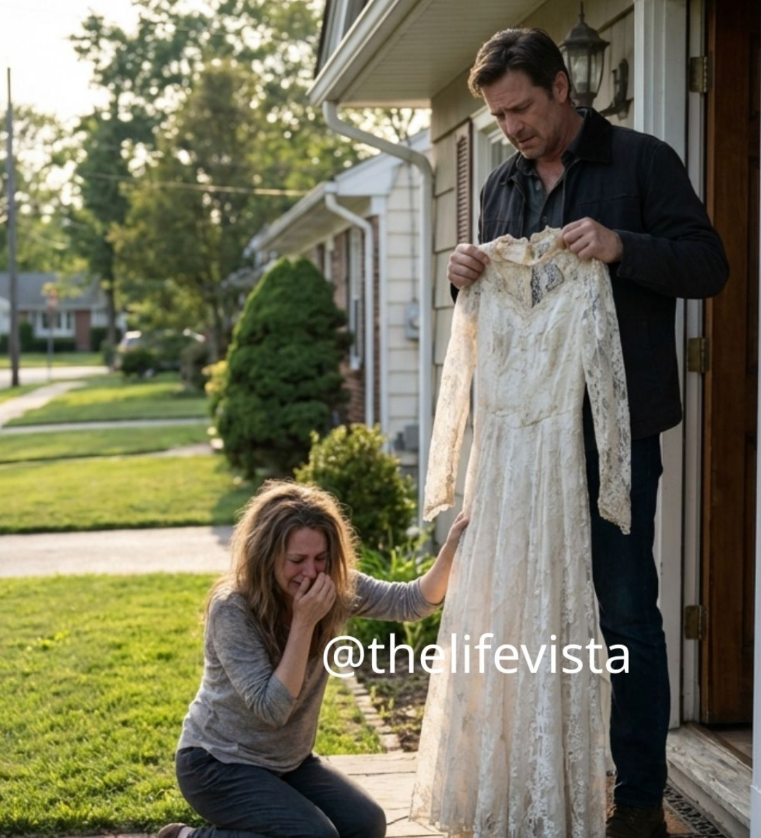 Jag hade alltid drömt om att bära min avlidna mors brudklänning för att hedra henne. Men på morgonen för mitt bröllop kastade min svartsjuka styvmor nonchalant den oersättliga klänningen i en donationshög och avfärdade den som “skräp”. Vad hon inte visste var att min far hade hört vartenda ord – och han hade ingen avsikt att låta det passera.