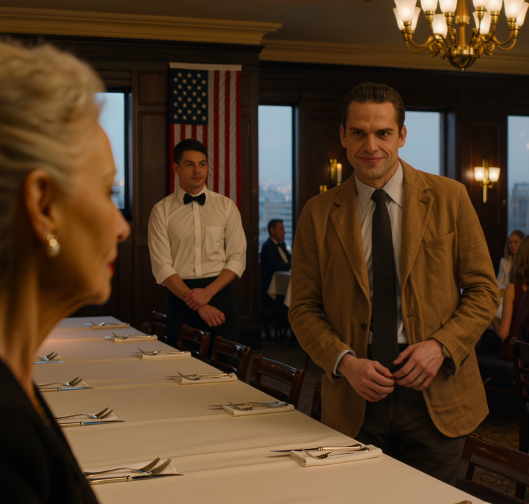 ”Gå och ät utomhus som en tiggare!” vrålade min son när jag stod framför det överdådiga bordet och insåg att det inte fanns en enda stol för hans mamma. Min svärdotter skrattade, hennes vinglas darrade. Jag vinkade helt enkelt till servitören, lutade mig fram, viskade några ord som fick honom att stelna till, sedan log jag: ”Okej.” Hela rummet blev dödstyst, och ett tunt kuvert började vända varje blick. – Nyheter