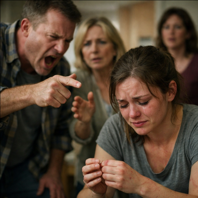 Min dotter ropade gråtande. Pappa, snälla kom och hämta mig. När jag kom fram till mammas hus blockerade mamma dörren och sa: “Hon går inte. Jag knuffade mig förbi henne.” När jag såg min dotter kämpa för sitt liv, det jag hittade på hennes armar. Sann historia. Fick mig att tappa kontrollen. Tvinga. Så du ska bara stå där och låtsas att du inte hörde mig? Hennes röst sprack, skarp, men låg, och studsade mot väggarna som en örfil.