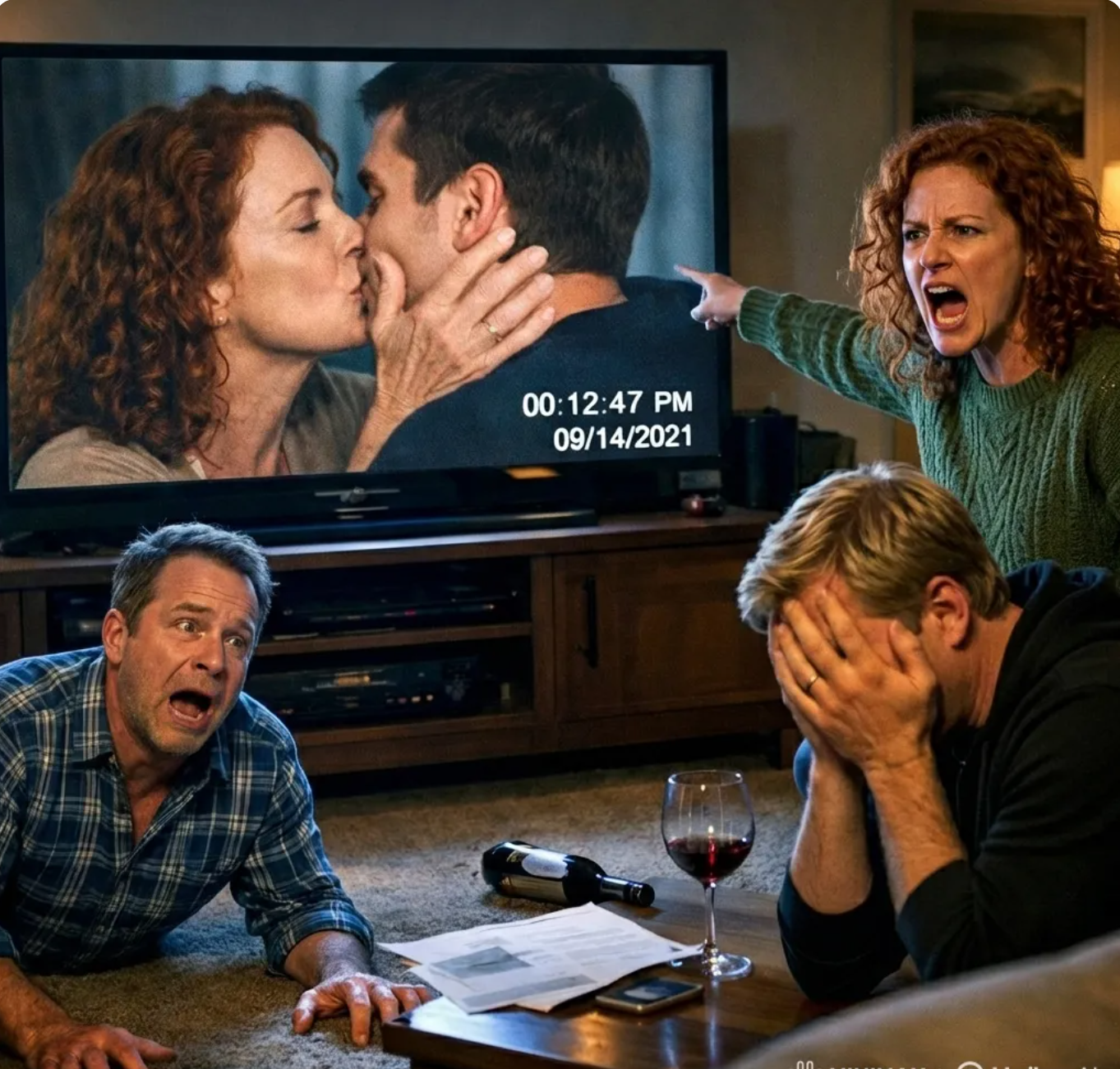 “Bältet föll ur hans hand. Skrattet dog i deras halsar. Allas ögon var fästa vid den 65-tumsskärmen där familjens ‘heliga’ matriark trasslade in sig med sin egen svärson i HD. Min man stod som stelfrusen, hans hjärna oförmögen att bearbeta att ‘otrogen’ inte var hans fru – det var hans mor. För bara några sekunder sedan var jag den anklagade. Nu hade vardagsrummet förvandlats till en rättssal, och domen spelades upp i 4K. Jag sa inte ett ord. Jag lät bara filmmaterialet tala.”