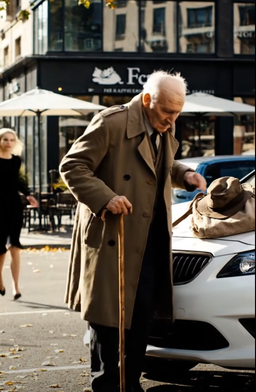 En tjej glömde sin plånbok på motorhuven, och en vänlig gammal man förvarade den s