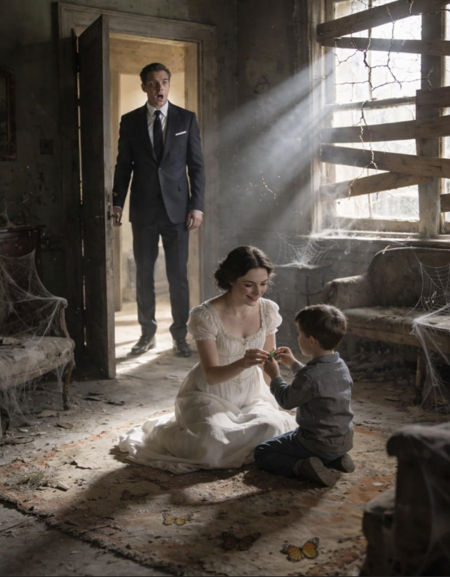 Miljardären återvänder till sitt övergivna hem – chockad över att se sin döda fru bo där med hans son