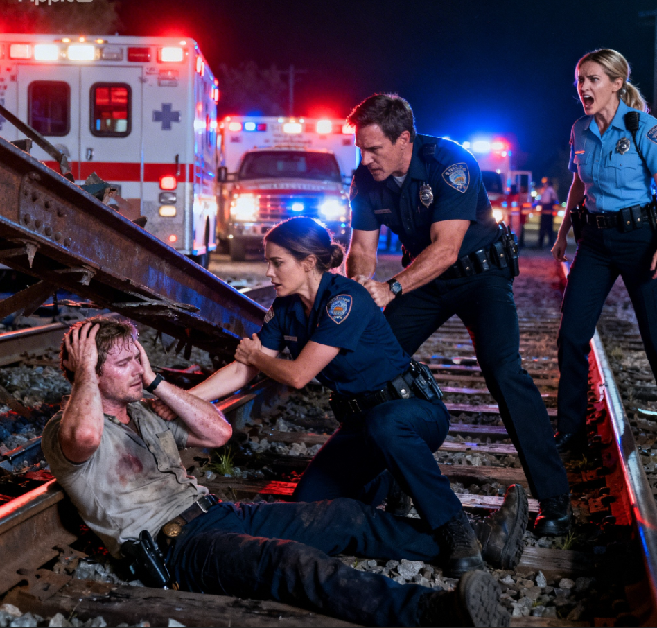 En polis grep tag i mig i armen medan jag stabiliserade en arbetare som satt fastklämd under en stålbalk. “Res dig upp”, sa han. Jag vägrade. Han ryckte hårdare, mina händer lossnade och patienten skrek. Sedan handbojade han mig för “hinder”. – Viral story