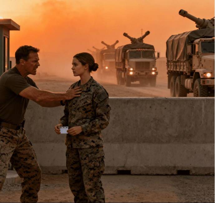 En marinsoldat knuffade henne vid grinden, kallade henne “Vilse” och sa åt henne att gå därifrån. Hon gick därifrån utan att slåss. Två timmar senare var hon gömd i öknen med en kamera och spelade in honom när han tog emot mutor för Stinger-missiler. – Viral story