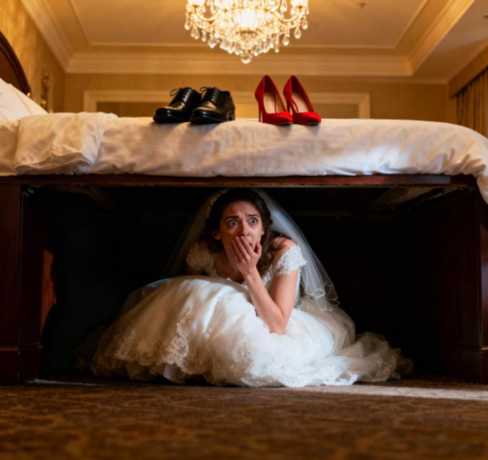 Jag gömde mig under min bröllopssäng för att överraska min nya make. Istället hörde jag honom planera att döda mig på vår smekmånad med min bästa vän – medan de skrattade åt att han sålde min klänning på eBay. – Viral story