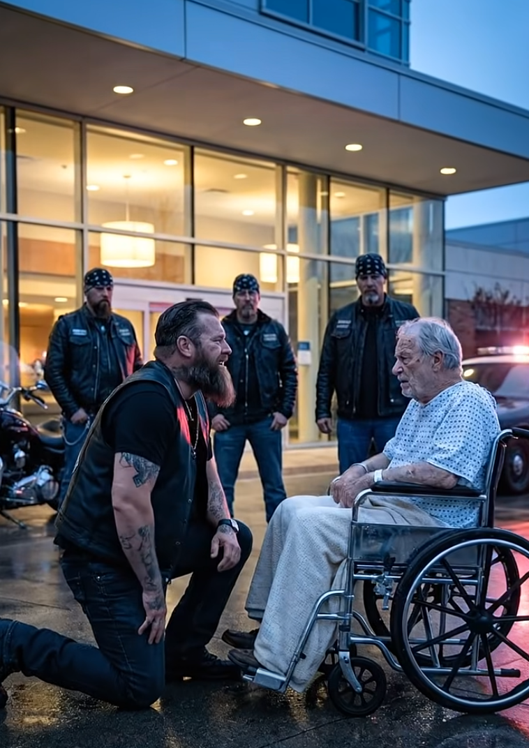 En bikerklubb anlände till sjukhuset före soluppgången – sirener stod redo, polisen förberedde sig för våld, men vad dessa läderklädda män kom för att göra chockade alla därinne.