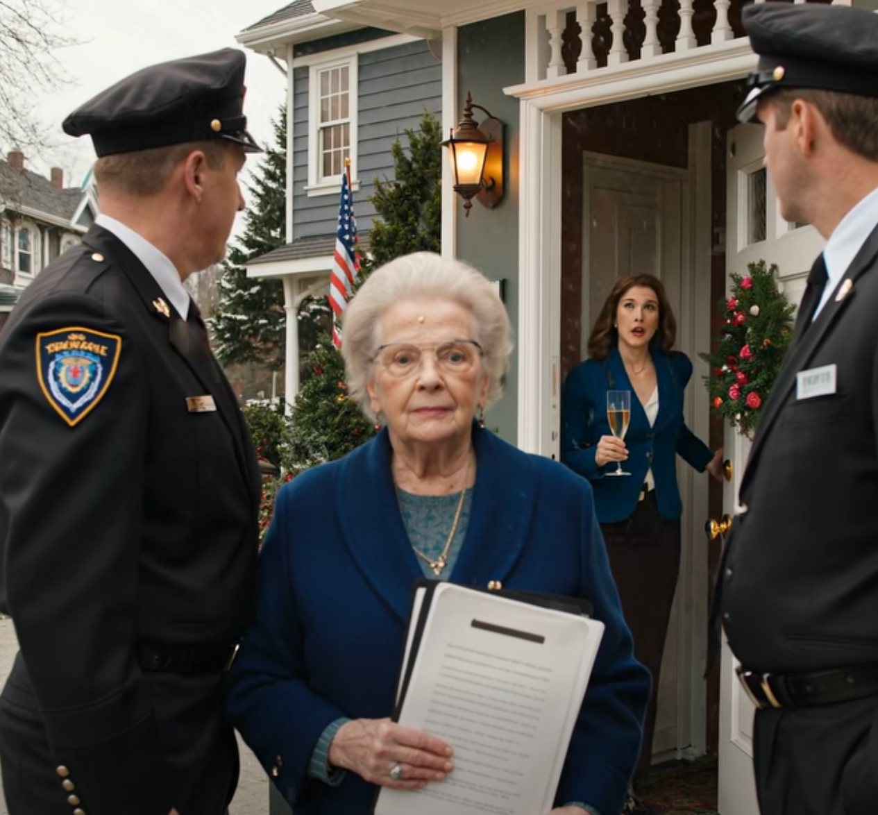Klockan 5 på morgonen skickade min son mig: “Mamma, jag vet att du betalade 300 tusen för det här huset… Men min svärmor vill inte ha dig på julmiddagen.” Jag svarade: “Okej.” Den kvällen var jag färdig med att bli utnyttjad – och sedan gjorde jag mitt sista drag. Jag dök upp i huset på julmiddagen, MED POLISEN… – Nyheter