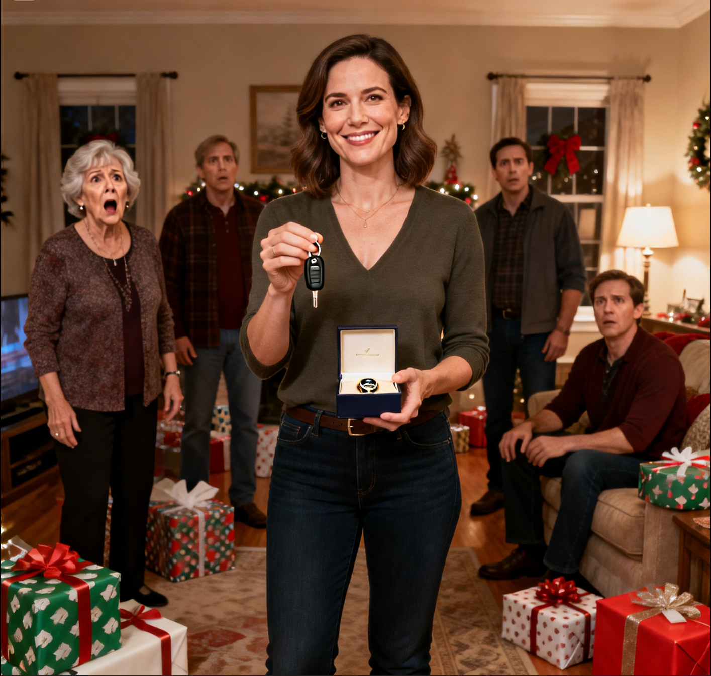 Alla fick presenter utom jag. Mamma skrattade: ”Åh, vi glömde dig!” De förväntade sig tårar. Jag log: ”Det är okej – titta vad jag fick själv.” Rummet blev tyst när de såg det.