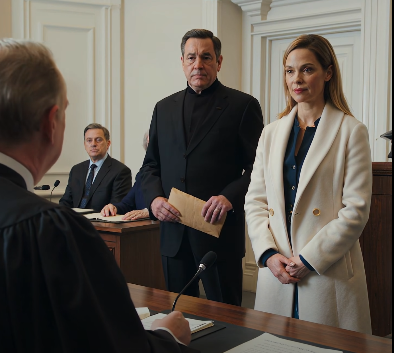 Min rika syster gick in i domstolen som om den redan var hennes. Hennes advokat sköt fram motionen: ”Hela arvet. Gäller med omedelbar verkan.” Mina föräldrar nickade som om de hade repeterat det. Domaren tittade på mig: ”Har du invändningar?” Jag sa bara: ”Jag vill vänta tills den sista personen anländer.” Dörren öppnades. En man i svart kostym klev in, höll upp ett kuvert och ropade mitt namn. Domaren blinkade, sträckte sig efter sina glasögon och viskade ”DET… KAN INTE VARA…” – Nyheter