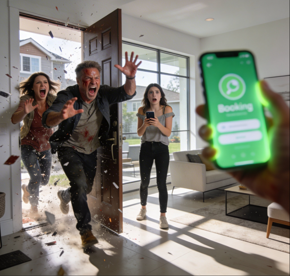 Flygbiljetterna kostar 2 500 dollar styck. Min mamma sa: ”OM NI INTE HAR RÅD, STANNA HÄR.” Jag nickade och fick sedan en avisering om att mitt kreditkort hade använts till fyra business class-biljetter, inte mitt. Jag öppnade min app, tryckte på ”BEVIRA ALLA OCH LÅSTE KONTOT. MIN PAPPA DÖKTE UPP I MIN LÄGENHET.” Jag gjorde inte…