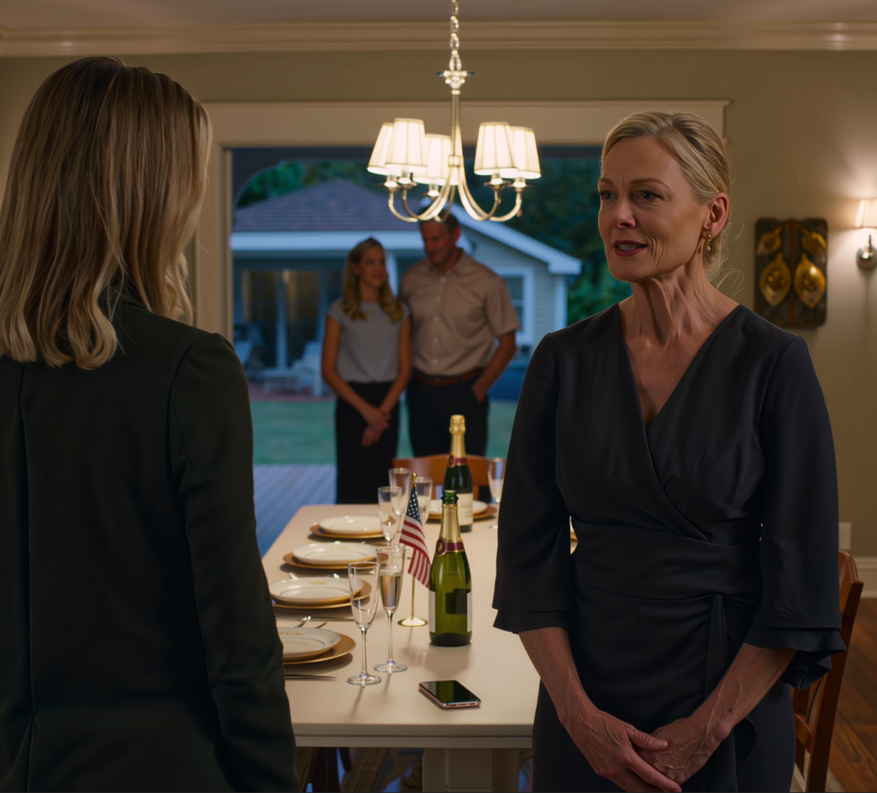 VREDENS EKOT: Klockan 18:47 på torsdagen sms:ade mamma: ”Middag imorgon. Kom inte för sent.” Nästa kväll var champagnen redan upphälld, Vanessa höjde sitt glas: ”Nästa vecka drar sjöhuset in 920 000 dollar.” Köpare från Denver hade redan gjort besiktningen, depositionen satt i escrow… sedan log hon: ”Du är bara namnet på lagfarten.” Jag hade inte ens lagt ner mitt glas när min telefon surrade – en chef på titelbolaget sa mjukt: ”Den här filen… är flaggad.”