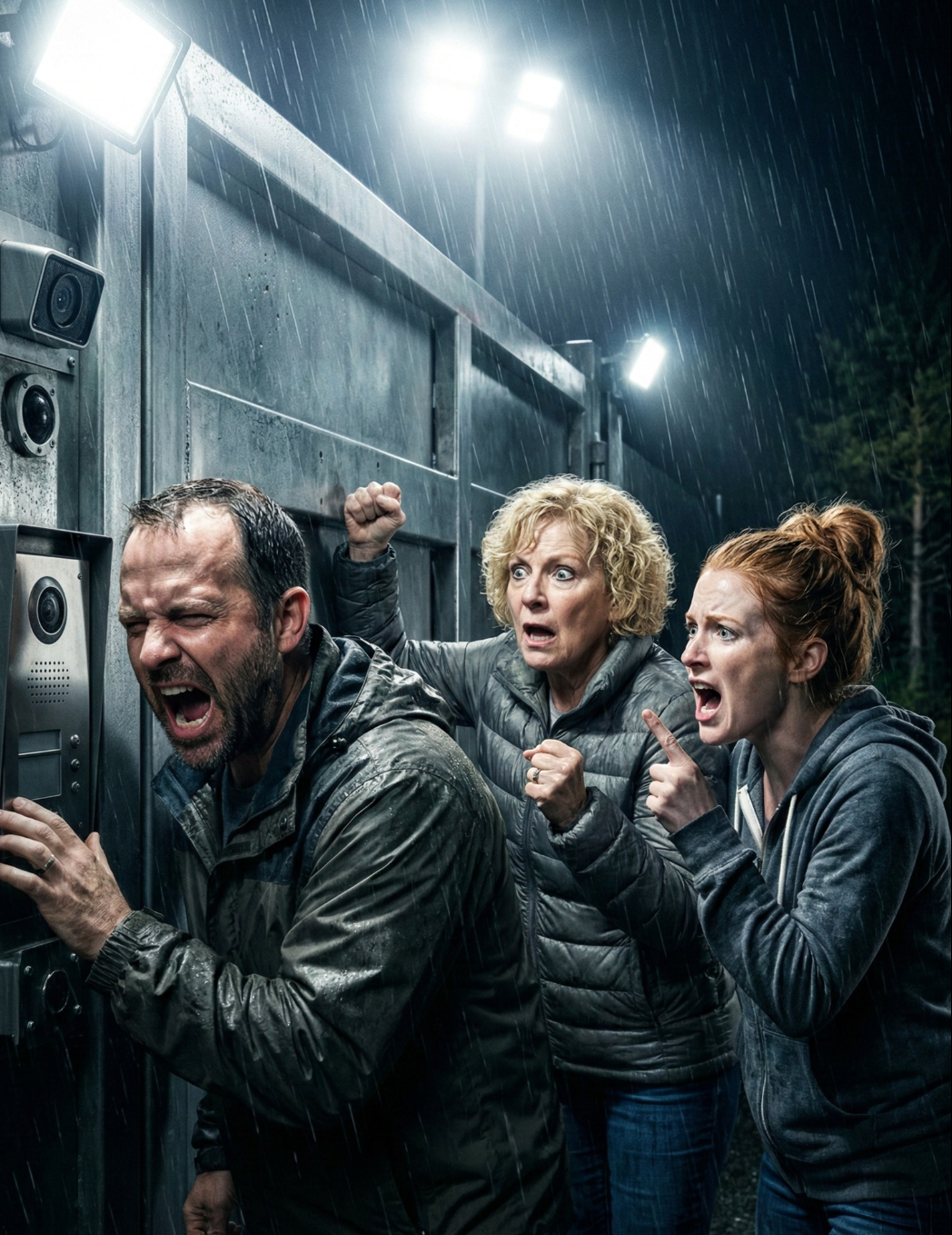 MIN GIFTIG FAMILJ FÖRFALSKADE MIN UNDERSKRIFT FÖR ATT STJÄLA 150 000 DOLLAR, I ANTAGEN ATT JAG BARA SKULLE RÄTTA UT DEM PÅ BÖJNING SOM ALLTID. JAG GRÅT ELLER KONFRONTERADE DEM INTE. JAG FÖRSvann BARA ÖVER LANDET OCH BYGGDE EN HÖGTEKNOLOGISK, OGENOMTRÄCKLIG FÄSTNING UTRUSTAD MED SEISMISKA SENSORER OCH 4K-TERMISKA KAMEROR. I TRE VECKOR VAR JAG ETT SPÖKE. TILL KLACKA 02:11, NÄR MINA PERIMETERSALARM BLINKADE RÖTT. JAG KOLLADE ÖVERVAKNINGSMÖBLERNA, OCH DÄR VAR DE – MIN MOR, SYSTER OCH SVÅGER – DE SKAKRADE I DET ISANDE REGNET VID MIN MASSIVA STÅLGRIND, BUNDRADE PÅ INTERCOMET OCH KRÄVDE ATT BLIVA INSLÄPPTA. DE TRODDE ATT DE HADE TRÄNGT IN MIG I ett hörn. DE TRODDE ATT JAG SKULLE LEKA DEN SNACKSA DOTTERN OCH ÖPPNA DÖRRAREN. ISTÄLLET LÅSTE JAG SYSTEMET, STARTADE 80 000 LUMEN-STRÅLKASTARE FÖR ATT BLÄNDA DEM OCH SLÅ IGÅNG. MIN KROPPSLÖSA RÖST EKADES GENOM REGNET OCH SA ATT JAG VISSTE OM DEN GROVA FÖRFARSKNINGEN… MEN NÄR MIN SVÅGER GÅDE FRAM TILL KAMERAN FÖR ATT LJUGA SIG UR DET, HADDE HAN INGEN ANING OM ATT JAG REDAN HÅLLDE EXAKT DET BEVIS SOM VAR PÅ VÄG ATT FÖRSTÖRA HELA HANS LIV…