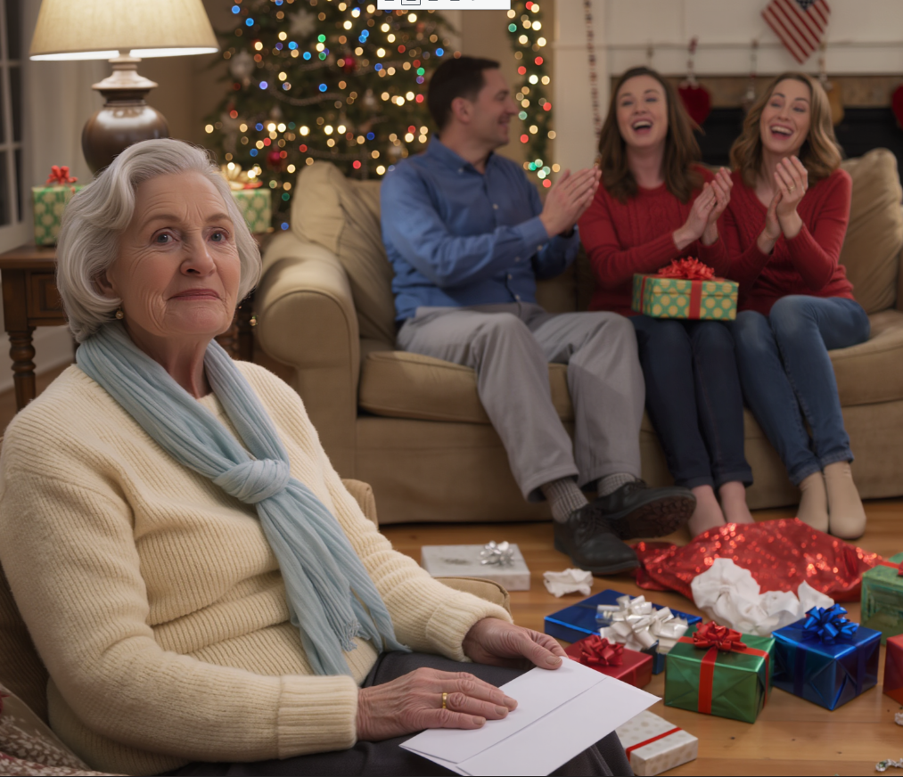 Min son bjöd in mig till jul, men jag var som en skugga vid middagsbordet. Min sons familj skrattade och skämtade och utbytte presenter. Min svärdotter sa: “Förutom du!” Jag tittade upp, log och sa: “Inte nödvändigtvis”, eftersom den riktiga presenten låg i min handväska.