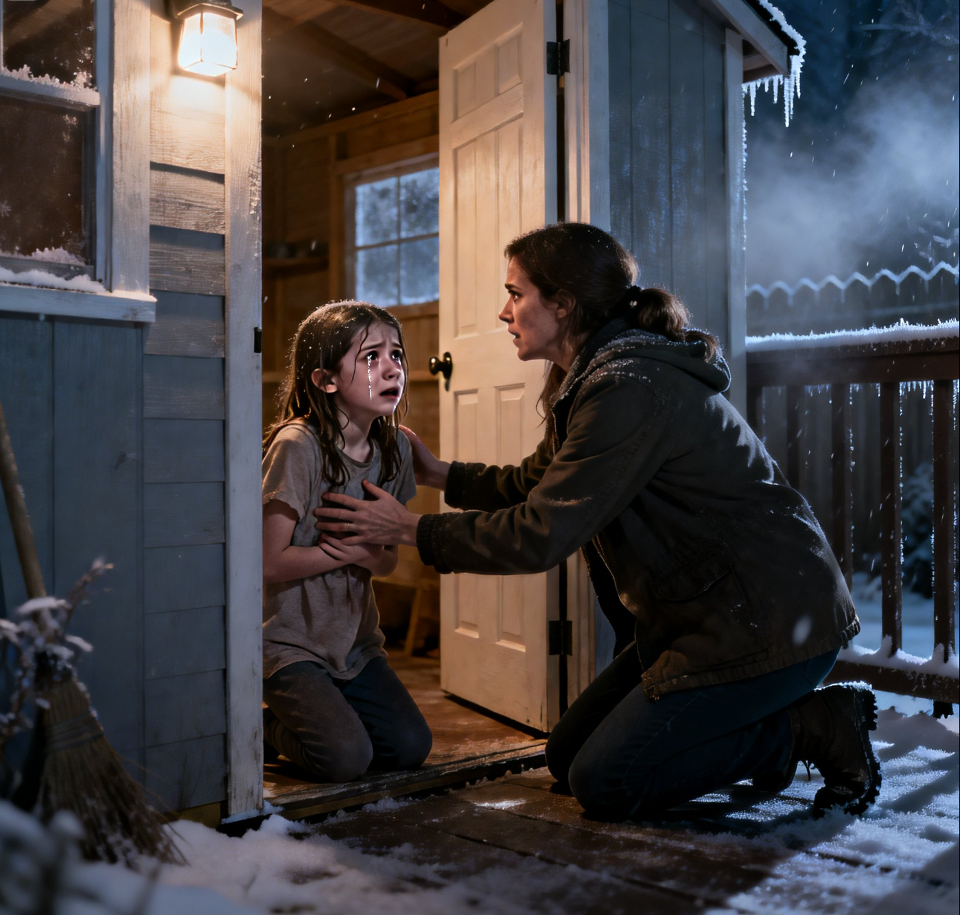 Daniel hoppade ner från verandan och gick med stora steg över gården, med händerna uppe på det där performerande sättet som män använder när de vill se harmlösa ut.