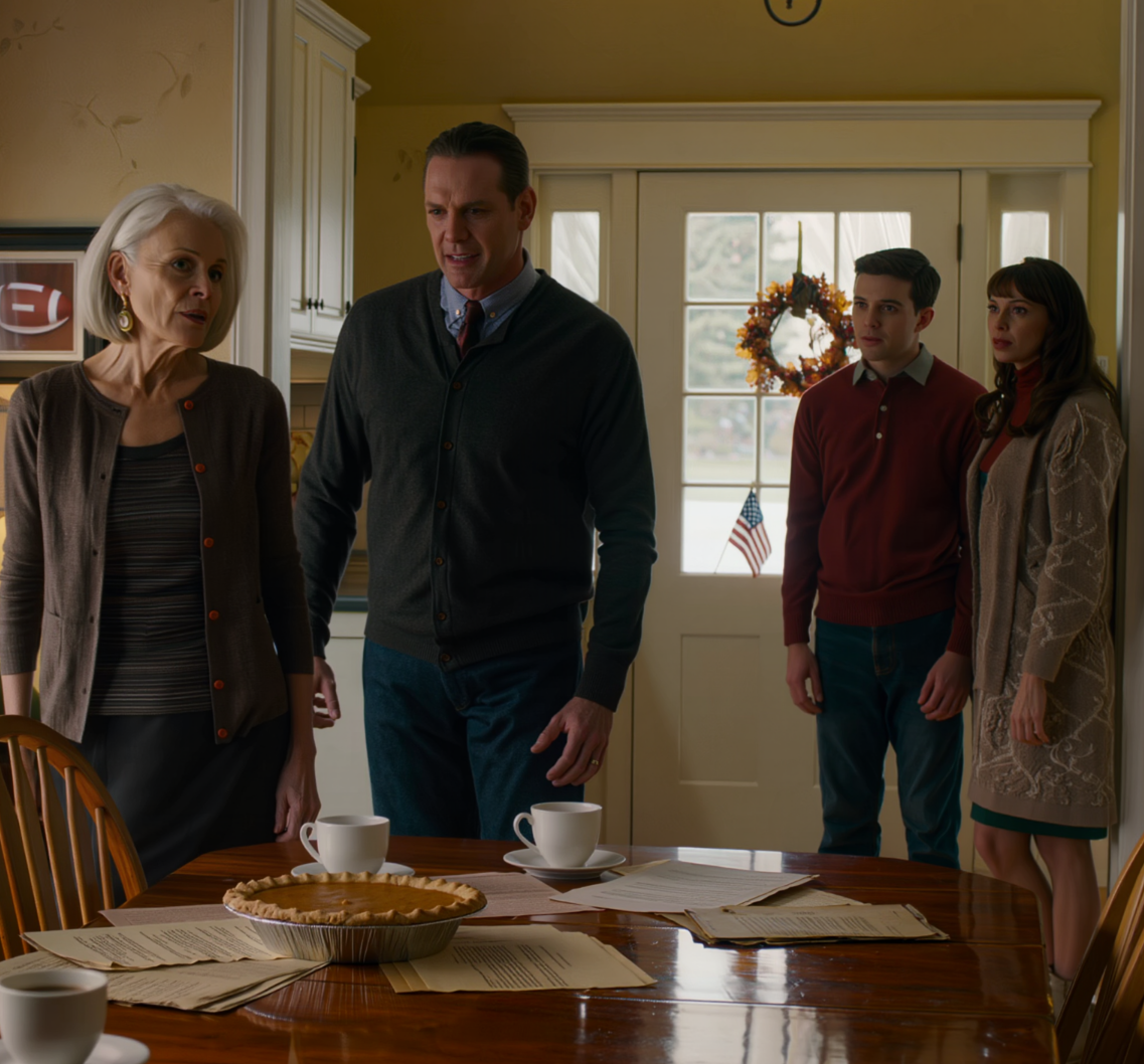 Min son tittade på mig och sa: ”Jag tycker inte att du ska komma till Thanksgiving i år.” Jag sa ingenting. Nästa morgon, när min svåger såg dokumenten på bordet, frös han till. Hela rummet blev tyst när alla började inse att de hade knuffat fel person åt sidan.