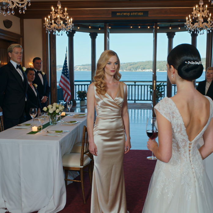 Min syster tackade mig för min “generositet” inför 300 bröllopsgäster, hällde sedan rött vin över min klänning när jag vägrade lämna över mitt sjöhus – och det var precis i det ögonblicket en främling reste sig upp och förvandlade hennes perfekta bröllop till en mardröm – Nyheter