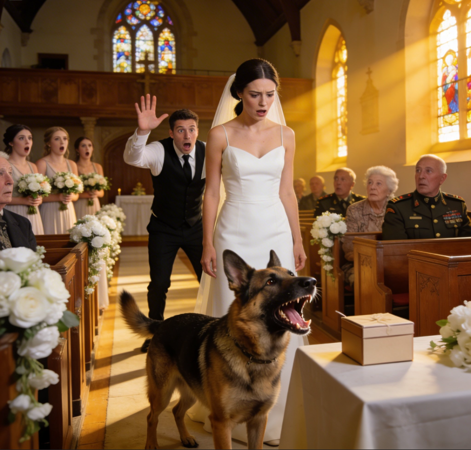 Min hundpartner Shadow blockerade plötsligt gången och morrade åt min brudgum med en dödlig intensitet som jag bara sett under räder med höga insatser, vilket signalerade en skrämmande sanning som skulle förvandla mitt drömbröllop till en brottsplats och förstöra mitt liv för alltid. Spotlight8