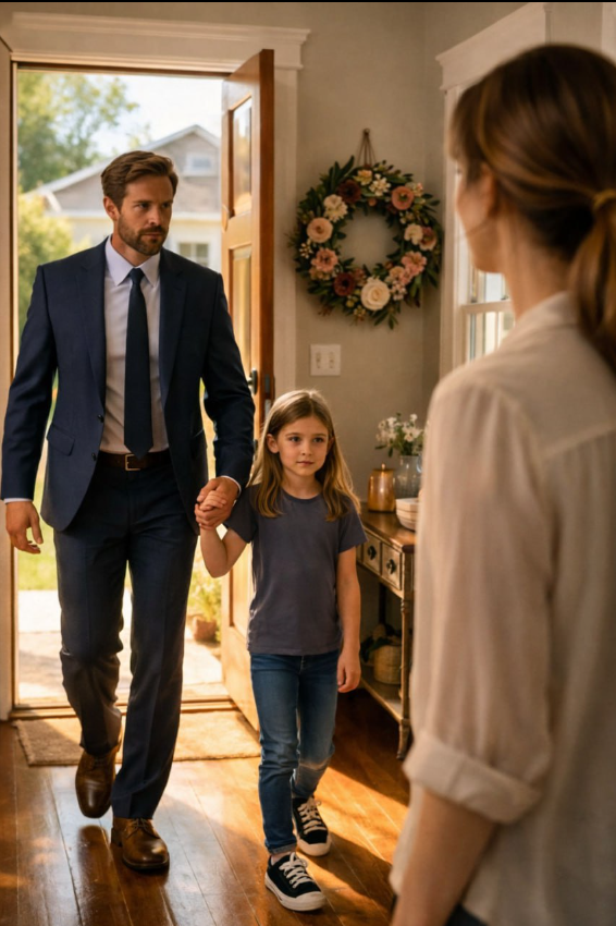 Jag höll på att göra mig redo för min dotter Lilys pianorecital när hon skickade ett sms från sitt rum: “Pappa, hjälp mig med dragkedjan. Bara du. Stäng dörren.” När jag steg in förstod jag direkt att det inte handlade om klänningen. Lily vände ryggen mot mig och berättade vad som hade hänt varje lördag när jag arbetade – hur hon försökt berätta för sin mamma, men inget hade förändrats.