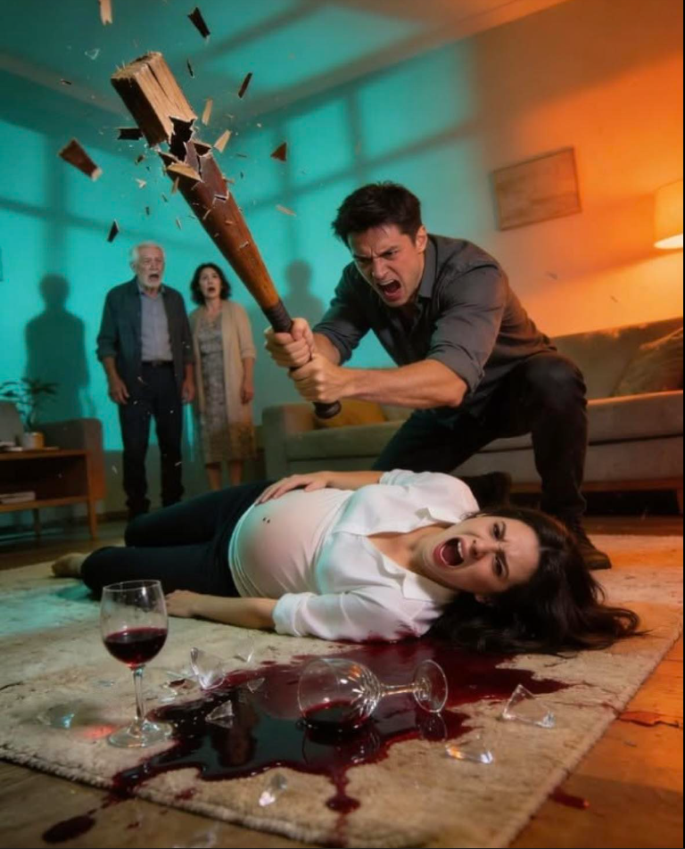 Min man slog mig medan jag var