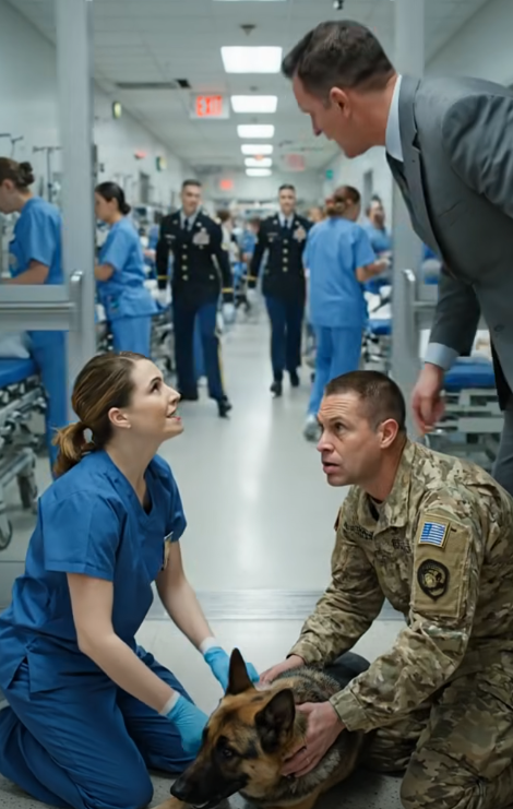 “De avskedade en nybörjarsjuksköterska för att hon hjälpte en skadad militärhund – sedan kom en marinamiral in på akuten … och allt förändrades”