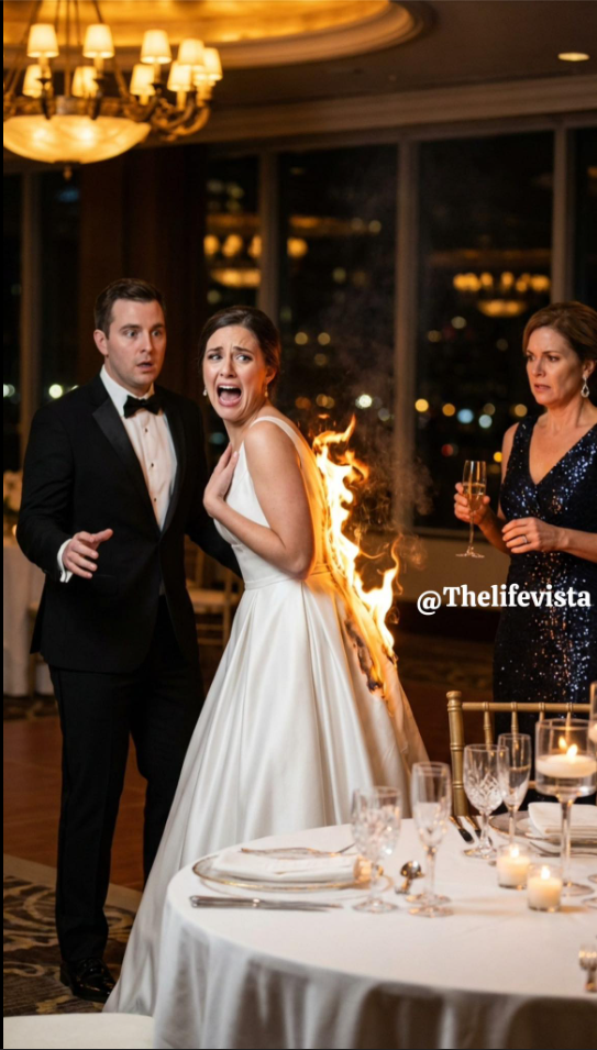 Hon trodde att välgörenhetsbalen skulle bli hennes sista förfinade kväll före moderskapet – utan att någonsin kunna föreställa sig att det skulle bli natten då hennes bleka klänning antändes, medan hennes man förblev orörlig och kvinnan som älskade honom såg elden sprida sig.