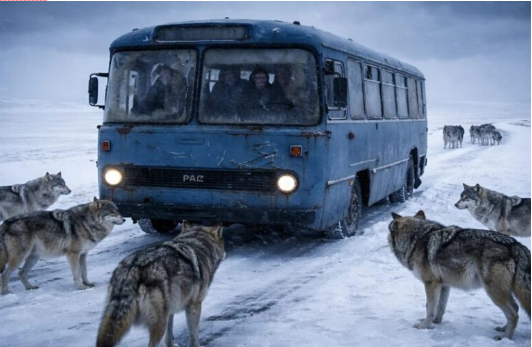 En flock vargar omringade bussen, men rovdjuren attackerade inte: passagerarna såg med fasa på de vilda djurens handlingar, men det som hände sedan chockerade alla.