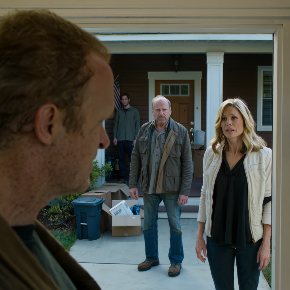 När jag körde min pickup hem från en fisketur under helgen frös jag till när jag såg alla mina tillhörigheter dumpade bredvid soptunnan framför huset; min svärdotter stod där kallt och sa att det inte fanns plats för mig i det huset längre, medan min son bara stod tyst – jag log bara, tog fram min telefon, ringde ett samtal, och tre dagar senare började de frenetiskt leta efter mig överallt… – Nyheter