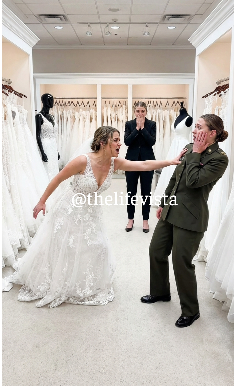 “Min syster slog mig framför alla under sin klänningsprovning för 20 000 dollar – den jag betalade för. Hon skrek att jag ‘förstörde hennes ögonblick’. Jag skrek inte tillbaka. Jag gick bara ut och spärrade kreditkortet. När hon kom fram till tårtprovningen hade hennes bröllop för 500 000 dollar blivit inställt, plats efter plats. Grattis på bröllopsdagen, syster.”