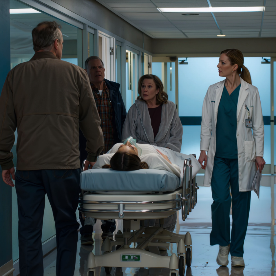 Vid 15 års ålder tog mina föräldrar min systers ord och skickade ut mig i regnet. “Gå. Jag klarar inte av det här ikväll.” Senare samma kväll bad sjukhuset dem komma in. När pappa kom in i mitt rum och såg vem som satt bredvid mig började hans händer skaka. “DU… DU BORDE INTE VARA HÄR…” – Nyheter